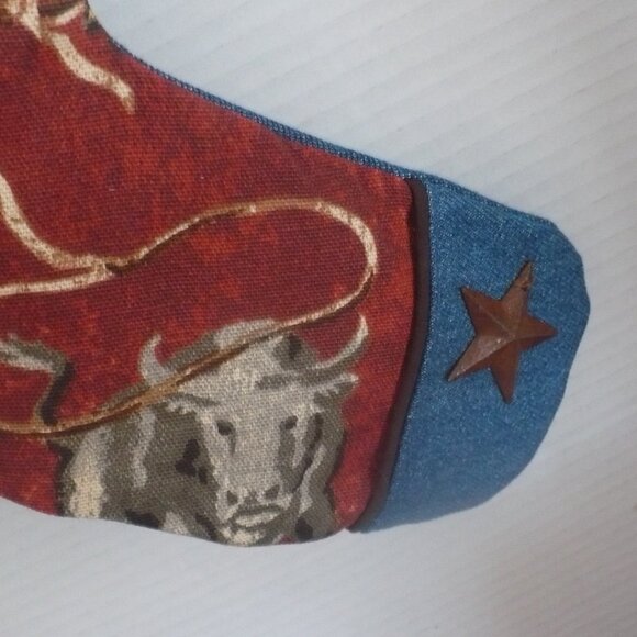 Handmade Western Ranch Style Christmas Stocking - Picture 3 of 6